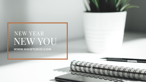 image of mug and notebooks with pen on table, text reads: new year, new you